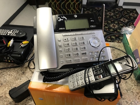 AT&T  2 Line Corded and Cordless Telephone & Answering System         -24