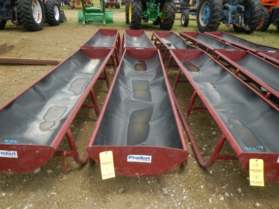 (2) PRIEFERT 10' BUNK FEED TROUGH,  WITH POLY LINER