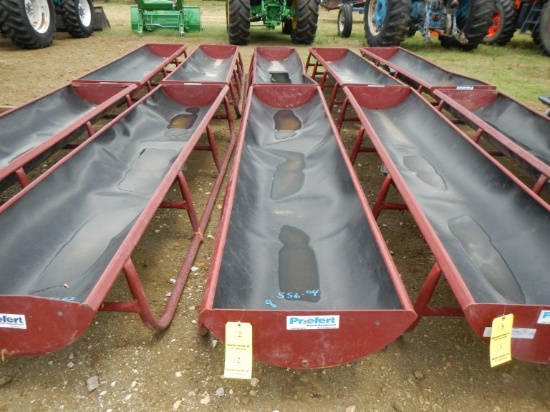 (2) PRIEFERT 10' BUNK FEED TROUGH,  WITH POLY LINER