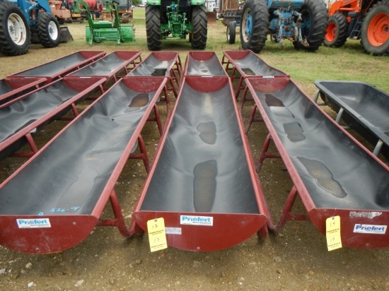 (2) PRIEFERT 10' BUNK FEED TROUGH,  WITH POLY LINER