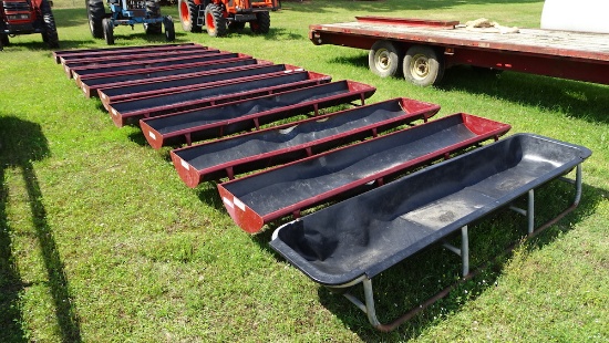 (2) PRIEFERT 10' BUNK FEED TROUGH,  WITH POLY LINER