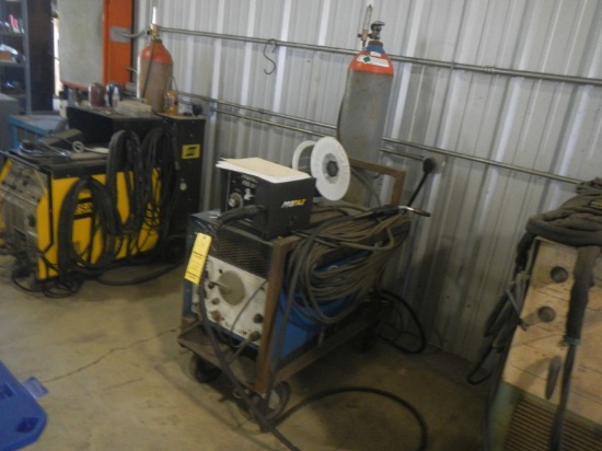 MILLER SCP-200 WELDER,  PROFAX PRO 4 MIG WIRE FEED ATTACHMENT, ROLLING CART
