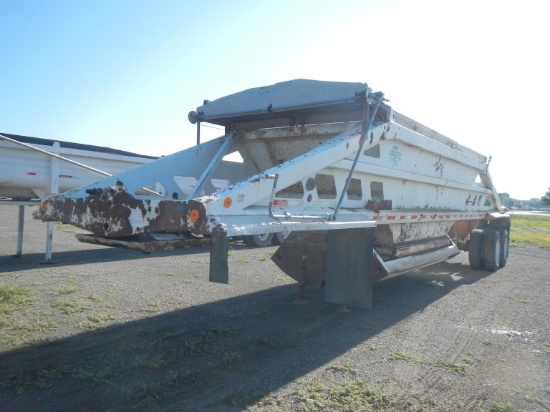 2000 CLEMENT BELLY DUMP TRAILER,  TANDEM AXLE, SPIRNG RIDE, TARP, 24.5 TIRE