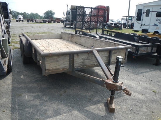 SHOPBUILT 16' TAG TRAILER,  TANDEM AXLE, PIPE SIDE RAIL, S# N/A, NO TITLE