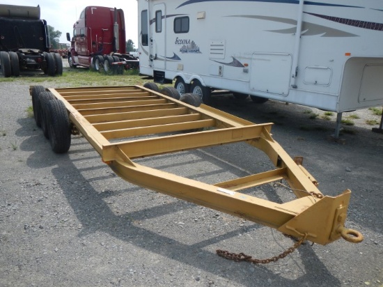 SHOPBUILT 16' EQUIPMENT TRAILER,  PINTLE HITCH, TRI AXLE, (NO FLOOR) S# N/A