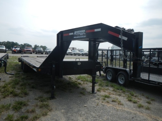 2011 WORK HORSE GOOSENECK TRAILER,  25' LOAD DECK, 5' DOVETAIL, FLIP OVER R