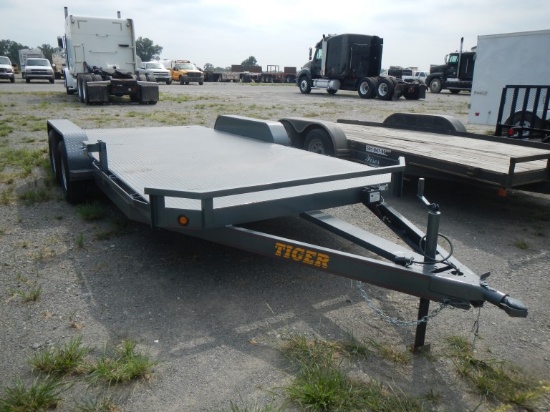 2018 TIGER 8318T CAR HAULING TRAILER,  BUMPER PULL, 18', SLIDE IN RAMPS, TA