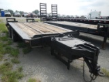 SHOPBUILT 20' EQUIPMENT TRAILER,  PINTLE HITCH, 14' DECK, 6' DOVETAIL, FOLD