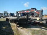 2001 ELITE GOOSENECK FLATBED TRAILER,  40', TANDEM AXLE DUAL WHEEL, ELECTRI