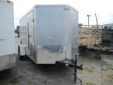 2016 HAULMARK 12' ENCLOSED CARGO TRAILER,  V-NOSE, SINGLE AXLE, RAMP REAR D