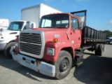 1991 FORD L8000 FLATBED DUMP TRUCK, 237K + mi,  FORD DIESEL, AUTOMATIC, PS,