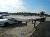 TRANSCRAFT 48X102 ALUMINUM FLATBED TRAILER,  (HAS BEEN WRECKED) SPREAD AXLE