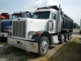 2000 PETERBILT 379 DUMP TRUCK,  QUAD AXLE, CUMMINS DIESEL, EATON TRANSMISSI