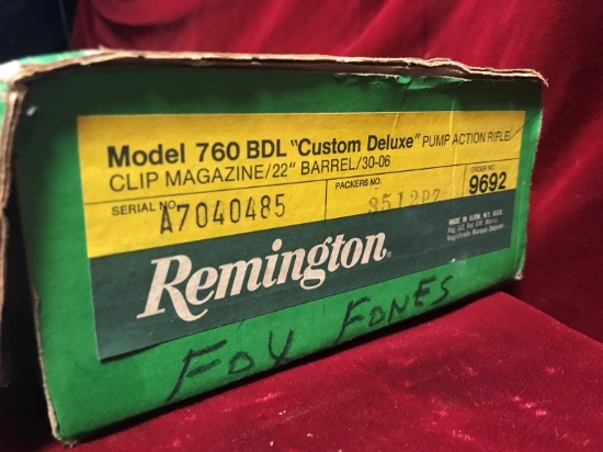 Remington Model 760 BDL Custom Deluxe 30-06 Pump Rifle – NIB W Paper Work,