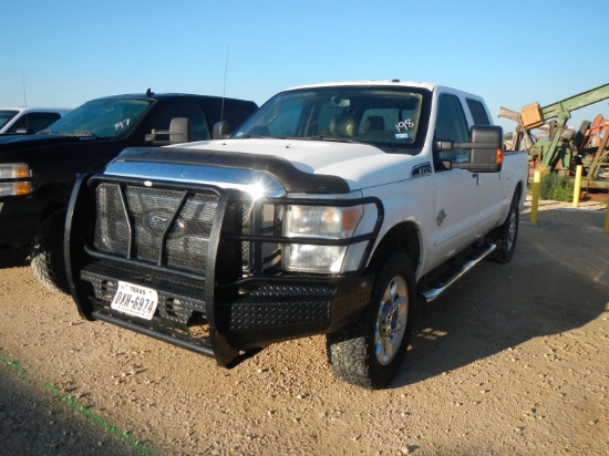 2012 FORD F-250 LARIAT PICKUP TRUCK, PEARL WHITE 130K+ MILES  CREW CAB, 4X4