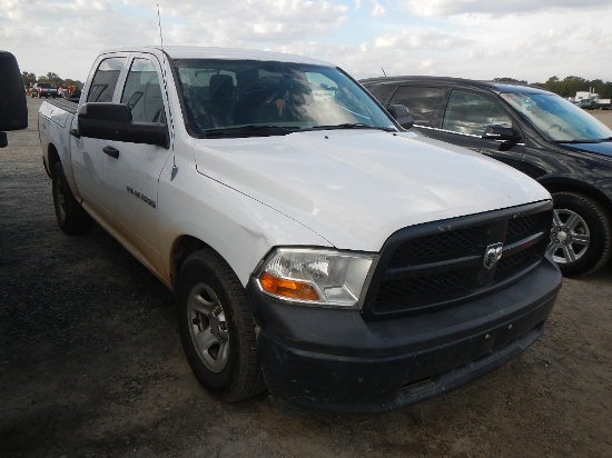 2012 DODGE 1500 CREW CAB PICKUP TRUCK, 189,705 MI.,  V8 GAS, AUTOMATIC, PS,