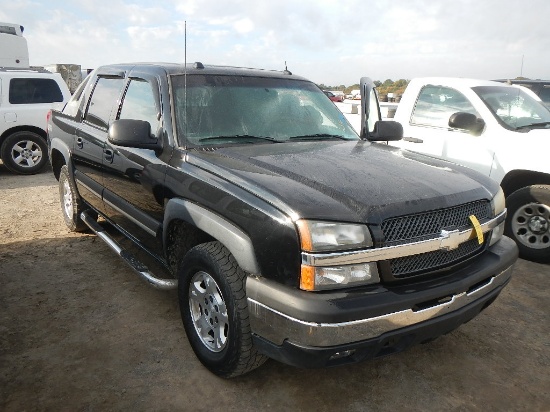 2004 CHEVROLET AVALANCE SUV,  4X4, V8 GAS, AUTOMATIC, PS, AC S# 324407