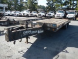 1999 CUSTOM 20T242 PINTLE HITCH EQUIPMENT TRAILER,  19' DECK, 5' DOVETAIL,