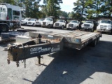 1999 CUSTOM 20T242 PINTLE HITCH EQUIPMENT TRAILER,  19' DECK, 5' DOVETAIL,