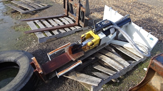 HYDRAULIC LOG SPLITTER ATTACHMENT,  FITS SKID STEER