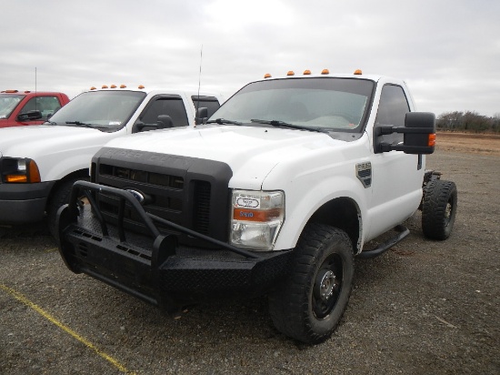 2009 FORD F250 SUPER DUTY CAB & CHASSIS,  4X4, GAS, AUTOMATIC, PS, PL, PS,