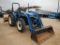 NEW HOLLAND 55 WHEEL TRACTOR, shows 69.5+ hrs,  DIESEL ENGINE, MFWD, OROPS,