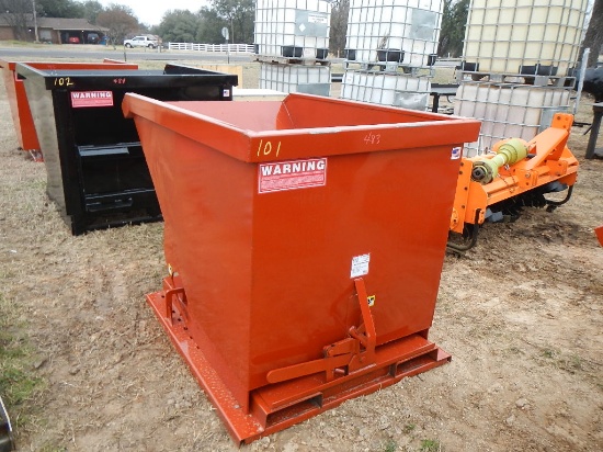 KC 1.5 YARD SELF DUMPING HOPPER WITH FORKLIFT TUBES