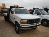 1997 FORD F350 SUPER DUTY FLATBED PICKUP TRUCK, 84,542 MILES ON METER  V8