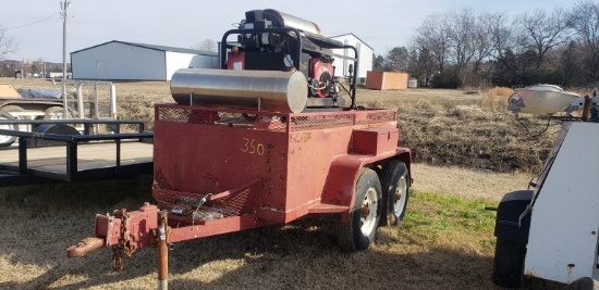 TRAILER MOUNTED PRESSURE WASHER,  TANDEM AXLE, BUMPER PULL,, INTEGRATED WAT