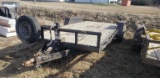 CAR HAULER FLATBED TRAILER,  18', 2' DOVETAIL, TANDEM AXLE, FENDERS, BULLDO