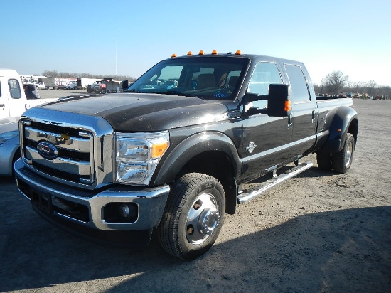 2015 FORD F350 LARIAT DUALLY PICKUP TRUCK, 101K + mi,  4X4, V8 POWERSTROKE