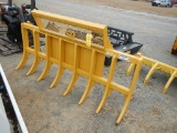 STAKING RAKE,  7', SKID STEER HITCH, NEW