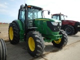 JOHN DEERE 6125 M WHEEL TRACTOR  CAB, AIR, MFWD, POWER QUAD, POWER REVERSER