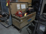 KNAACK ROLL AROUND TOOLBOX WITH  PORTA-POWER,  ATTACHMENTS AND PARTS LOAD O