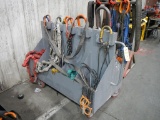 ROLL AROUND CART WITH LOT OF LIFTING CHAINS,  STRAPS AND HOOKS LOAD OUT FEE