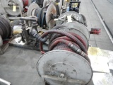 (2) OIL HOSE REELS W/HOSE AND (1) PNUEMATIC PUMP   LOAD OUT FEE: $5.00