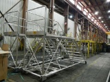 ALUMINUM MOBILE PLATFORM WITH STAIRS ON EACH SIDE   LOAD OUT FEE: $5.00