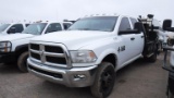 2015 DODGE 3500 HD FLATBED PICKUP TRUCK, 120,816 MILES  4X4, CREW CAB, CUMM