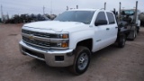 2015 CHEVROLET 2500 HD FLATBED TRUCK, 81,417 miles,  CREW CAB, DURAMAX DIES