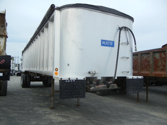 1999 MATE 38' END DUMP TRAILER,  ALUMINUM, FRAMELESS, TANDEM AXLE ON AIR RI