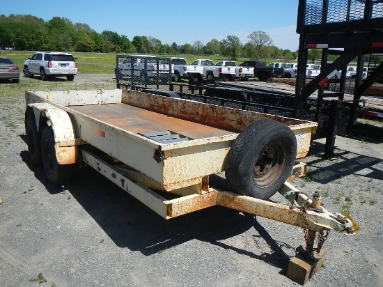 2012 HOMEMADE 15' TAG TRAILER,  TANDEM AXLE, 12" SOLID SIDEBOARDS & RAMPS S