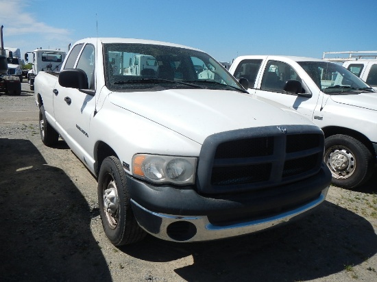 2005 DODGE RAM 2500 PICKUP 258256  CREW CAB, V8 GAS, AT, PS, AC S# 3D7KR28D