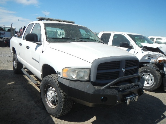 2003 DODGE 2500 PICKUP 140,347  EXTENDED CAB , SHORT BED, 4X4, V8 GAS, AT,