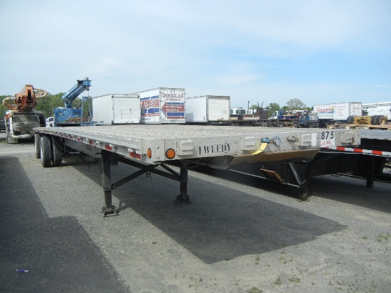 1998 CHAPARRAL 48X102 FLATBED TRAILER,  SPREAD AXLE, AIR RIDE, 24.5 TIRES O