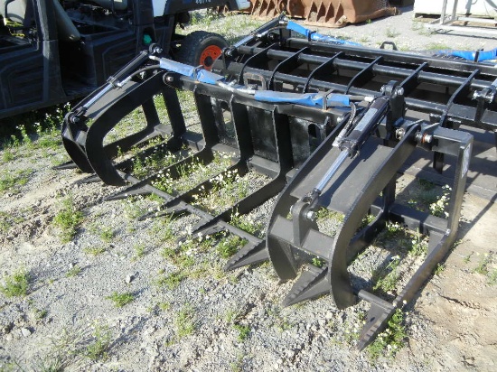 HYDRAULIC GRAPPLE,  NEW, 7', SKID STEER HITCH, HEAVY DUTY