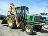 JOHN DEERE 6715 WHEEL TRACTOR, 3,545 hrs,  CAB, AC, WITH TIGER SIDE MOUNT M