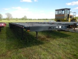 1992 UTILITY FLATBED TRAILER,  SLIDING RATCHET TIE DOWNS, TANDEM AXLE, SPRI