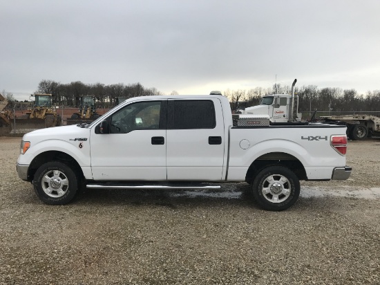 2011 FORD F150 PICKUP TRUCK, 194,077 MILES  4X4, CREW CAB, AT, PS, AC S# 1F