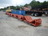 (8) PALLETS WITH CONVEYOR BELT ROLLERS