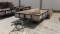 16' TAG TRAILER,  TANDEM AXLES, BALL HITCH, SINGLE WHEELS, APPROX. 12